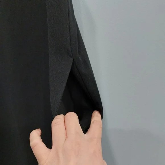 Black Sleeveles A Line Chiffon Minimalist Wilfred Sabatier Dress size XS - Picture 8 of 9